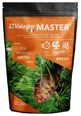 Комплексное минеральное удобрение для хвойных растений Master (Мастер), 250г, NPK 3.11.38, Осень, (Valagro)