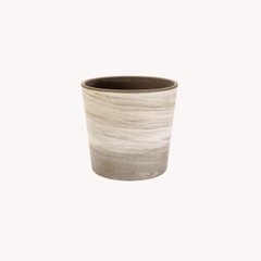 Керамический вазон с поддоном Sicila Marble 23 Ø серый Soendgen Keramik