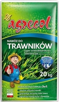 Добриво Agrecol для газонів SUPER багатокомпонентне (20-5-9,4) 20 кг