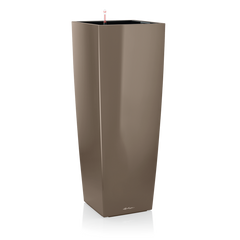 Вазон з кашпо і гідросистемою Cubico ALTO сіро-коричневий