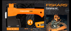 Подарочный набор Fiskars топор X5 121123 + нож + пила