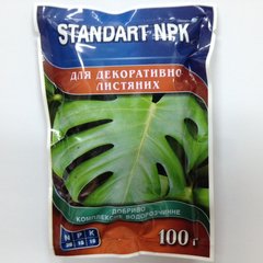 Комплексне водорозчинне добриво STANDART NPK для декоративно-листяних , 100 гр