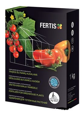 Добриво для рослин, що вирощуються в теплицях Fertis NPK 12-8-16+МЕ 1кг