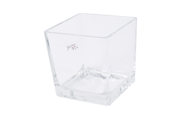 Стеклянный вазон Cube 14х14 см прозрачный Sandra Rich